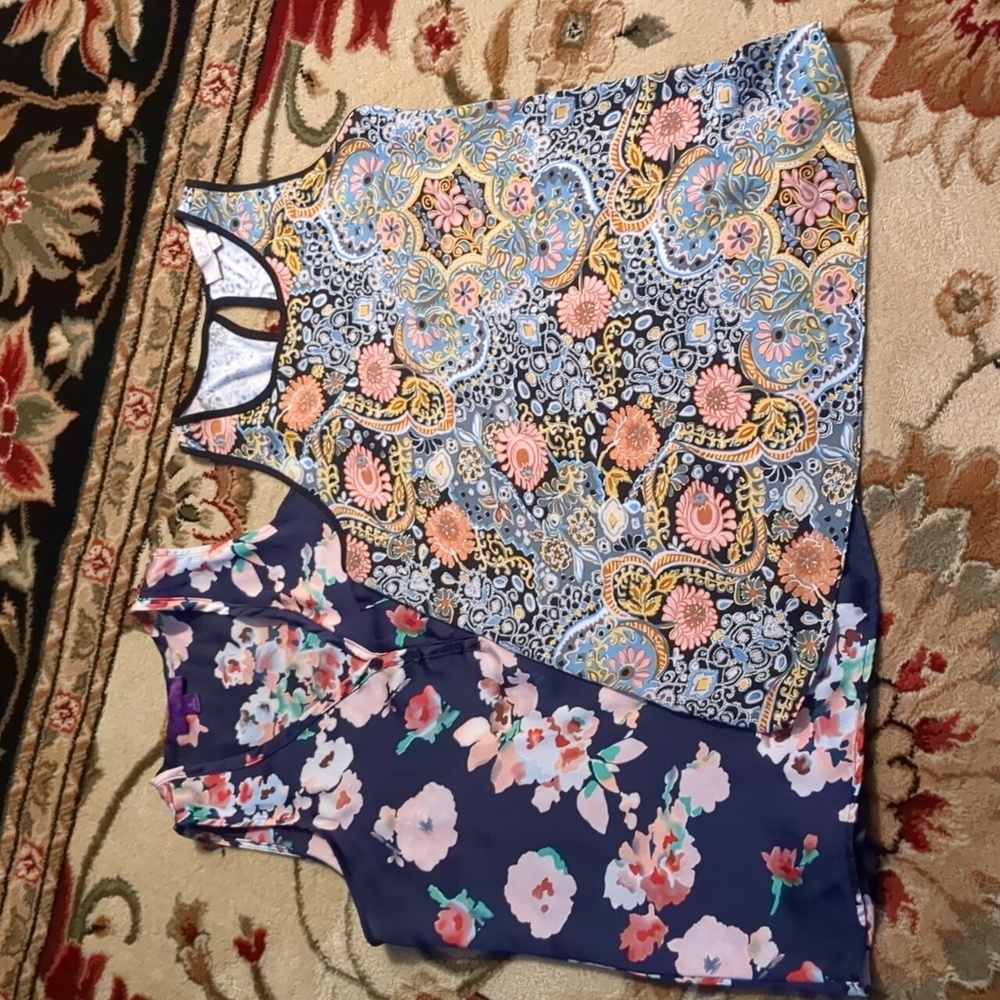 Loft Bundle of Racerback Floral Tunic Tops XSP